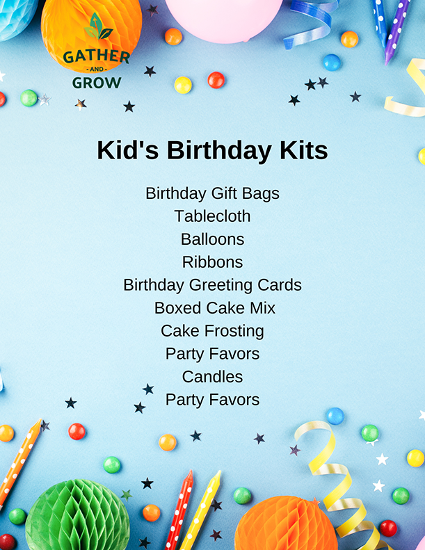 Kids birthday party kits